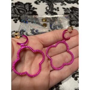 By Alexa Rae (BAR) Flora earrings in liquid metallic neon barbie pink